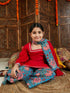 VASTRAMAY Girls Red kurta and Palazzo Pant Dupatta Set